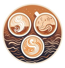 Fototapeta premium Intricate Cybernetic Icons Merged with Humorous Coffee Imagery | AI Generated