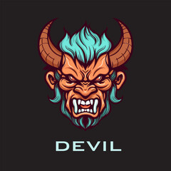 Devil mascot head logo vector