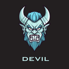 Devil mascot head logo vector
