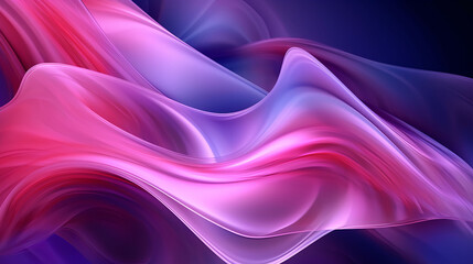 Obraz premium A vibrant pink and blue wave with fluid lines and curves