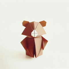 Folded Walking Origami Teddy Bear Paper Art