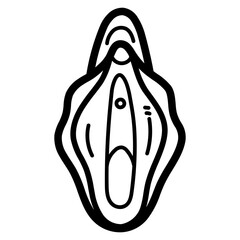 vagina line icon style