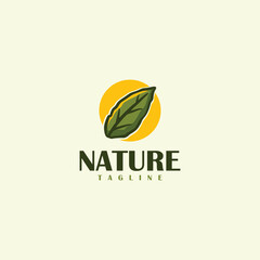 leaf nature logo design vector
