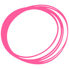 Pink color circle shape abstract doodle element