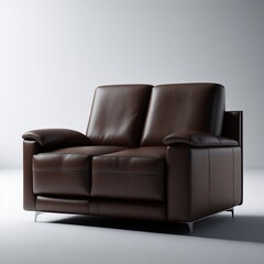 Minimal Italy style full body leather Recliner Sofa Generative AI