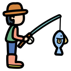 fishing filled outline icon style