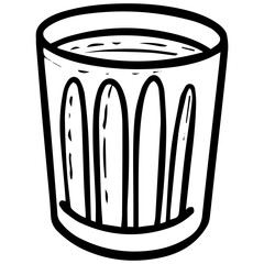 Hand drawn line art glass sign illustration