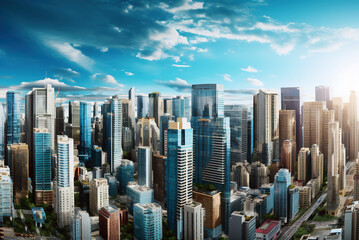 Aerial view of a huge metropolis.
