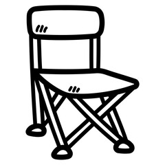 folding chair line icon style