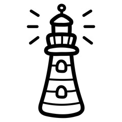 lighthouse line icon style