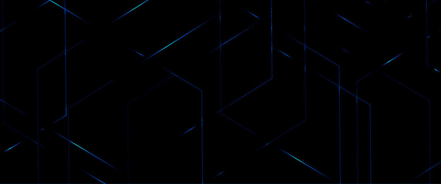 Abstract black with blue lines, triangles background modern design. Vector illustration, rich background, premium triangle polygons design.