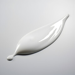 White beauty cream smear smudge on white background. Cosmetic skincare product texture. Face cream, body lotion swipe swatch