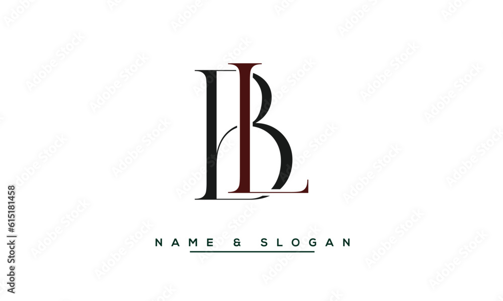 Wall mural bl, lb, b, l abstract letters logo monogram