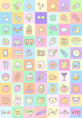 Hand Draw icon stickers collection planner stickers doodle notebook