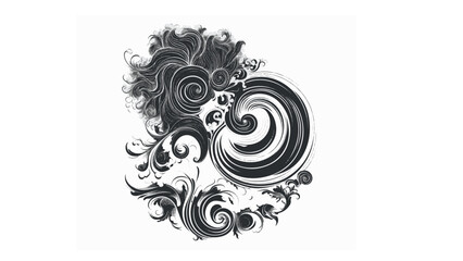 Abstract floral background, abstract black and white swirls, vector, hd wallpaper, 4k, 8k, background