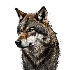 Naklejka na ściany i meble Wild wolf isolated on transparent background