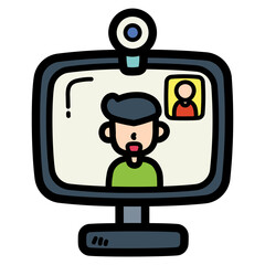 Naklejka premium video call filled outline icon style