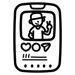 social media line icon style