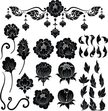 The Silhouettes for Decoration include Thai Art Motif and Other Artistic Elements