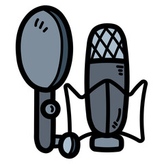 condensor microphone filled outline icon style
