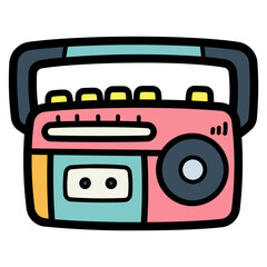 tape player filled outline icon style