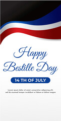 Happy bastille day july 14, Creative vector Illustration, Card, Banner Or Poster For The French National Day