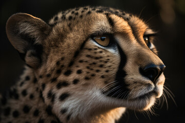 A close up of a cheetah's face Generative Ai