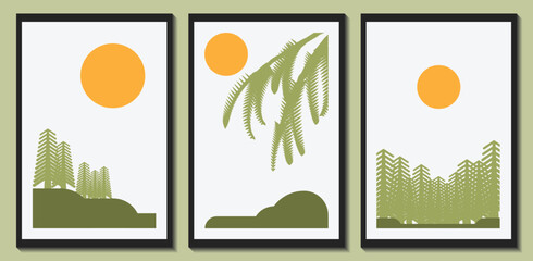Abstract wall art vector. Organic plant shape art design for poster, print, cover, wallpaper, minimal and natural wall art. Vector illustration