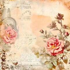 Vintage rose paper background, created with Generative AI technology	