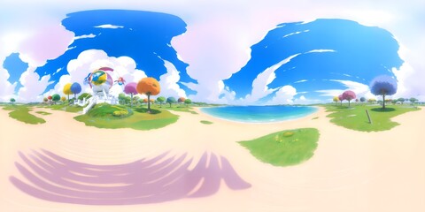 Obraz na płótnie Canvas Anime Style HDR Sky Map 360 degree - generative ai, üretken, yapay zeka