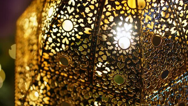 Close up and look down raya ramadhan lamp decoration