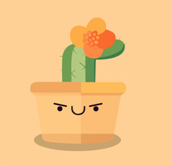 Cute cactus in a pot.