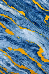 colourful and shaining sapphire blue marble, gold veins, and a vivid graphite geode ground area 