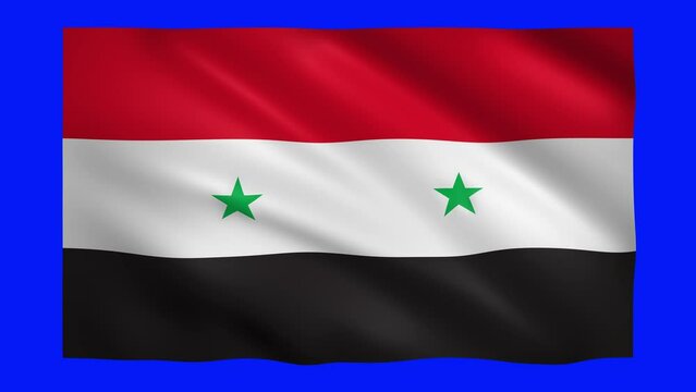 Syria flag on green screen for chroma key