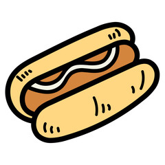 hot dog filled outline icon style