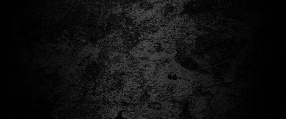 Abstract structured black concrete wall background, scary black grunge goth design. horror black background, Slightly light black concrete cement texture for background. 