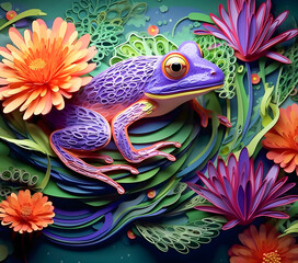 Fototapeta premium 3D Frog design, created with generative AI technology