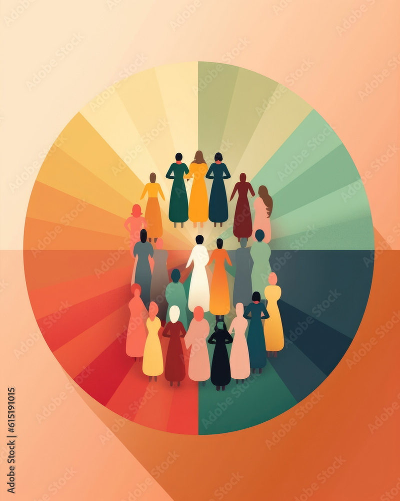 Poster an image of a group of people from different cultures in a circle representing cultural unity in div
