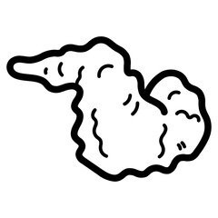 fried chicken line icon style