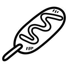 hot dog line icon style