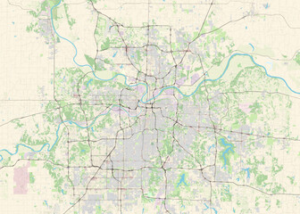 Fototapeta na wymiar Map of Kansas City Missouri USA