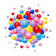Colorfull balls 3d render. Colorfull balls on white background. Abstract digital illustration. eps 10