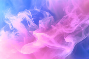 Obraz na płótnie Canvas Abstract background of blue and pink smoke. Glowing color steam wallpaper, cloud and fog. Trendy design. Generative Ai content.