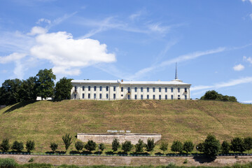 European castle on the Neman river, old building