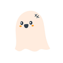 Cartoon halloween ghost icon.