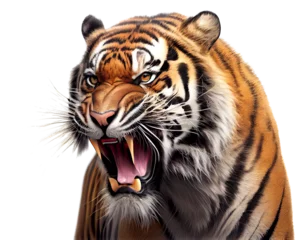 Keuken spatwand met foto portrait of a tiger On a transparent background (png) for decoration projects  © I LOVE PNG