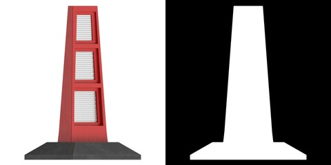 3D rendering illustration of a flexible road delineator