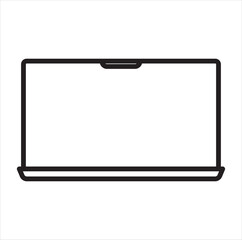 Laptop icon line vector, device icon vector ,Laptop icon isolated. Notebook screen template on white background.