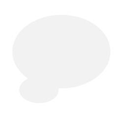 Digital png illustration of grey speech bubble with copy space on transparent background