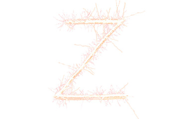 Digital png illustration of z letter with sparkling edges on transparent background